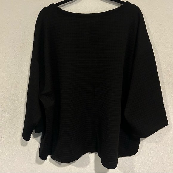 Max Studio London Black Waffle Knit Women's Top Size 3X - Picture 4 of 4